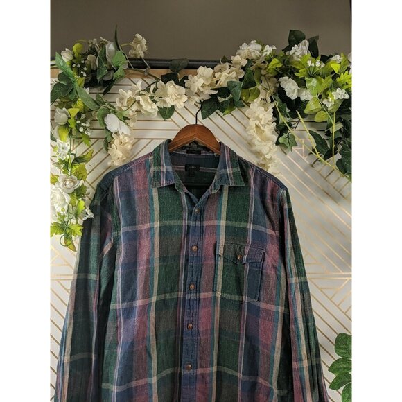 J. Crew Men's Slim Fit Button Up Plaid Size Large - Picture 2 of 7